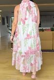 Made In Italy Paradise In Bloom Tiered Long Dress Rose and Mocha /18 =